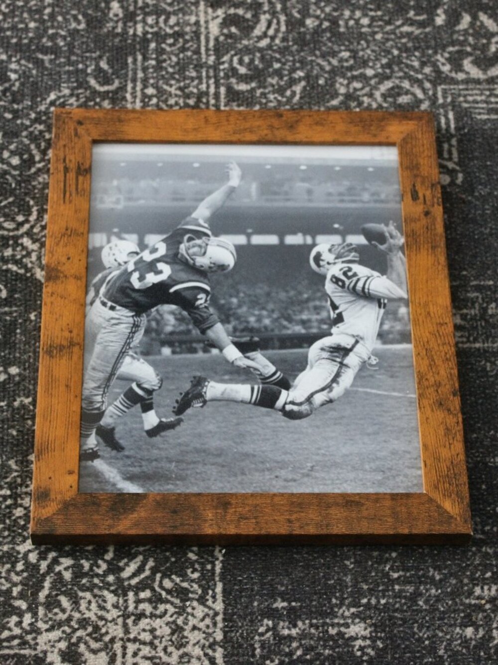 Vintage Football Action Catch Photo Print 8x10 Classic Sports Wall Decor Art